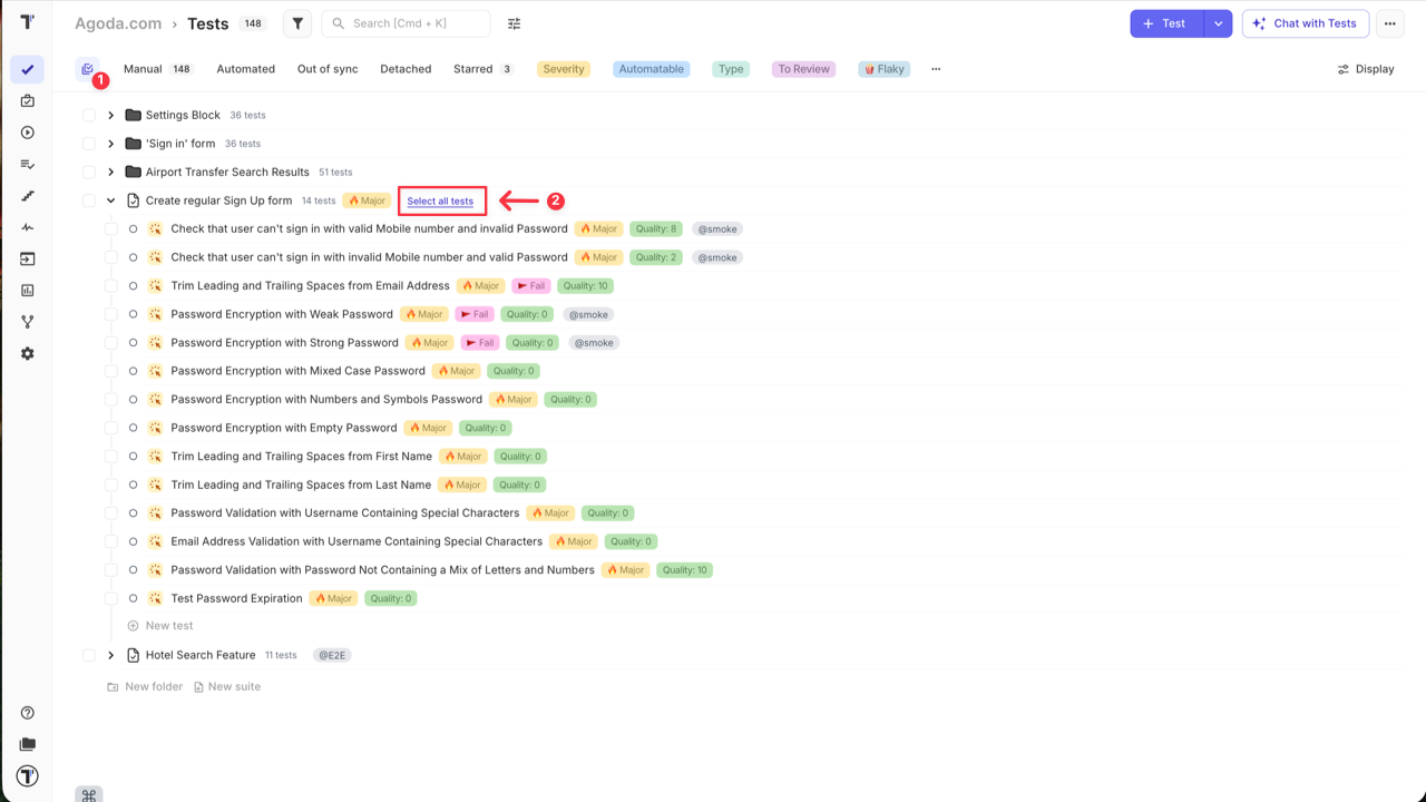 Testomat.io - Add tags