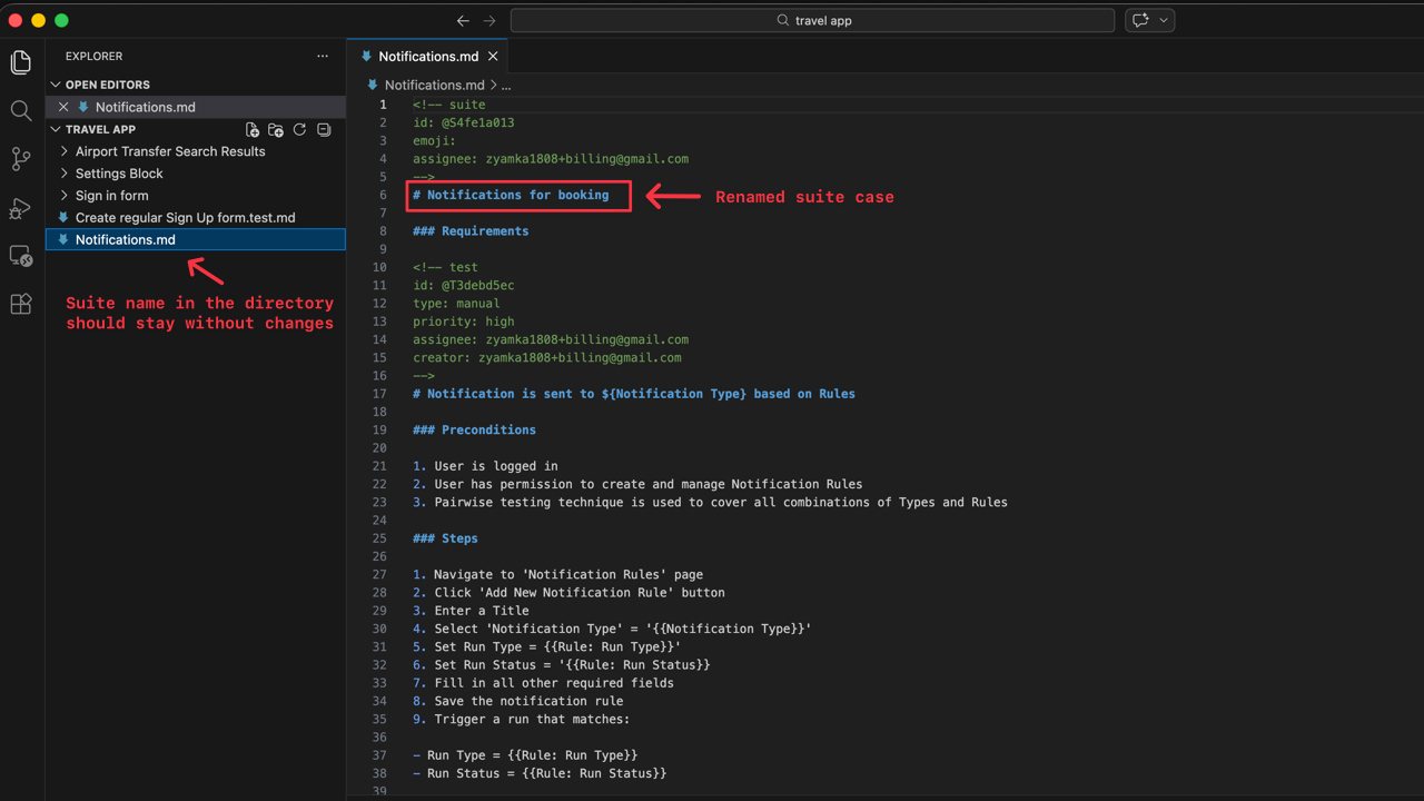 Testomatio - Export as markdown