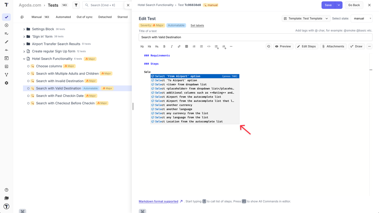 Testomat.io - Re-use Steps